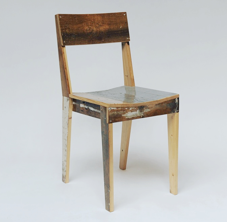 Piet Hein Eek #1 reclaimed wood chair, high-gloss lacquered