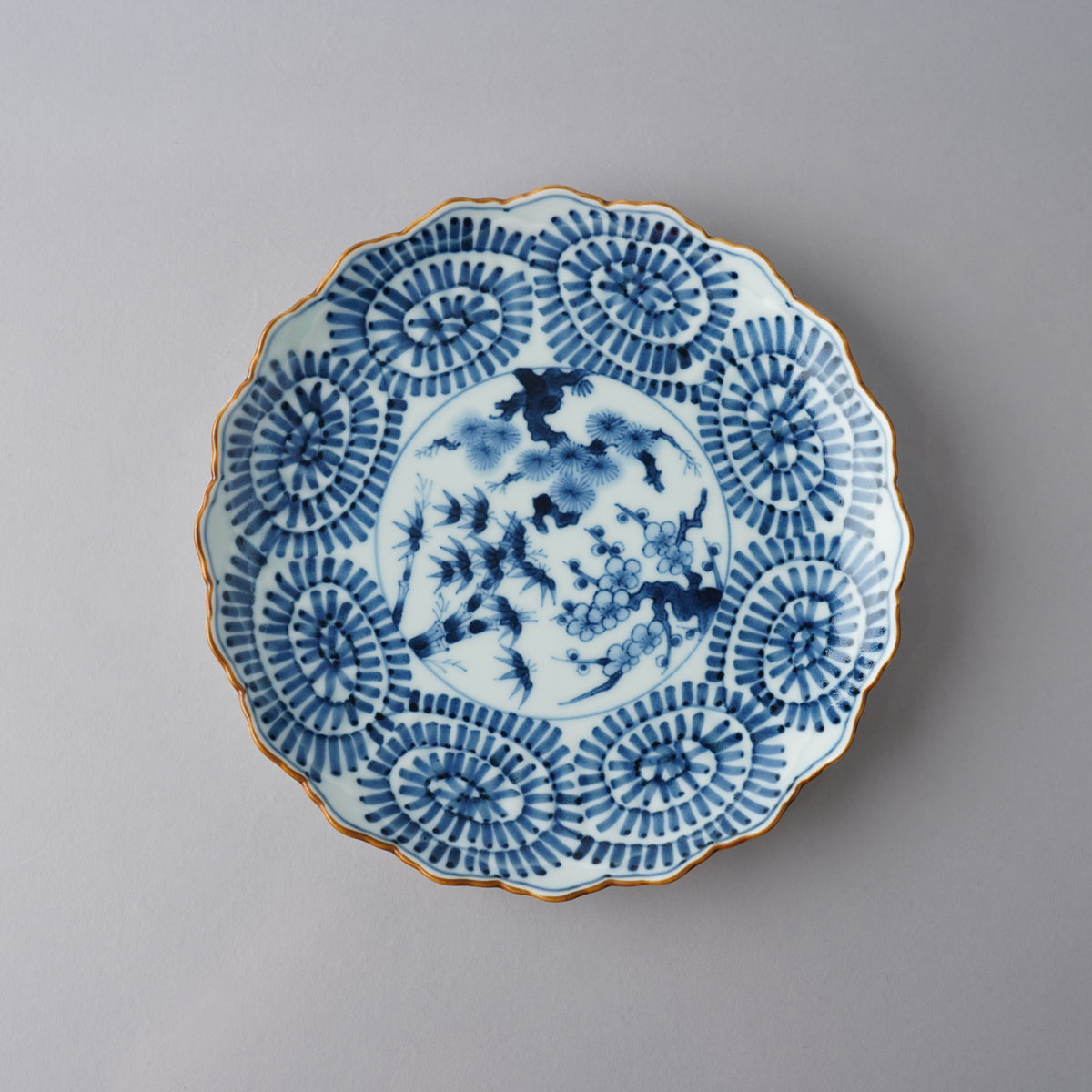 有田焼 渕錆古染付フォレストプレート 20cm 宝泉窯の通販｜Studio1156