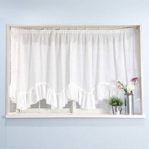 出窓カーテン スタイルレースWスカラップ ソフィー【RH232】遮像