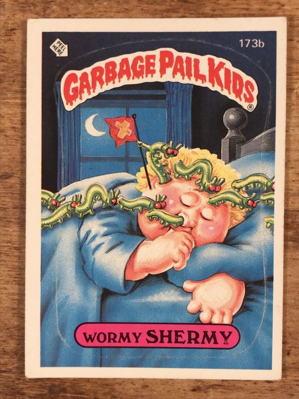 Topps Garbage Pail Kids “Wormy Shermy” Sticker Card 173b