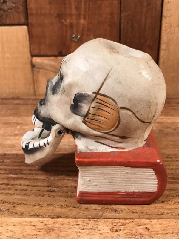 Skull On Book Nodder Ceramic Match Holder スカルオンブック