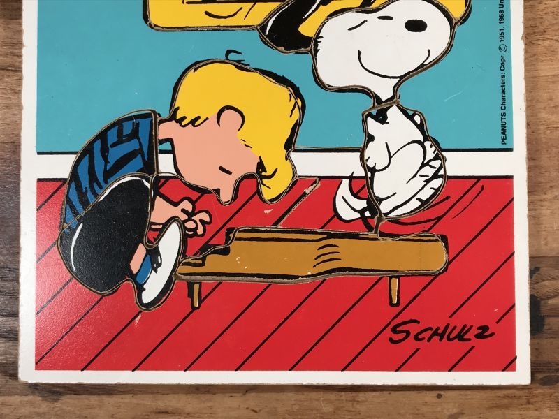 アンリANRI チャーリー・ブラウン野球木彫りオルゴール