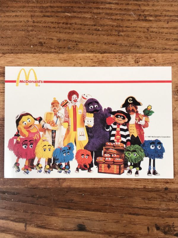 McDonald's Character Postcard マクドナルド ビンテージ ポストカード