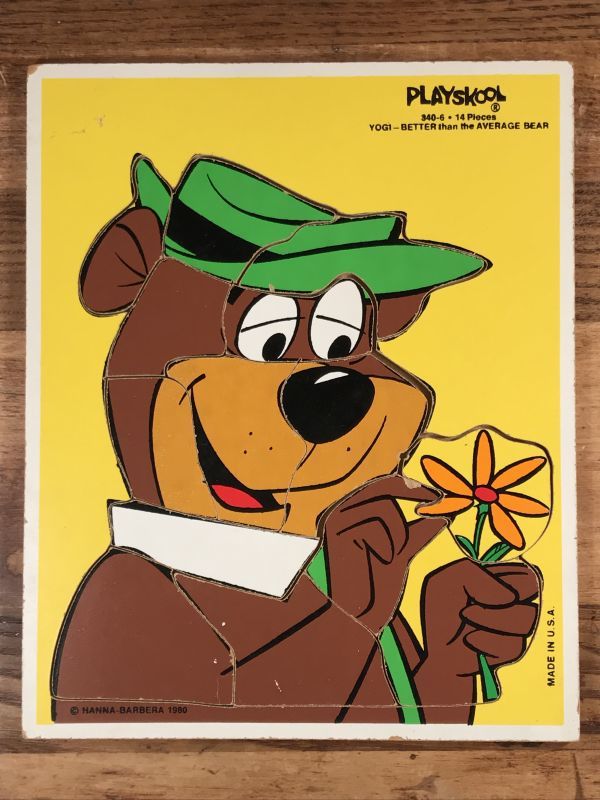 Playskool Yogi Bear Wood Puzzle ヨギベア ビンテージ ウッドパズル