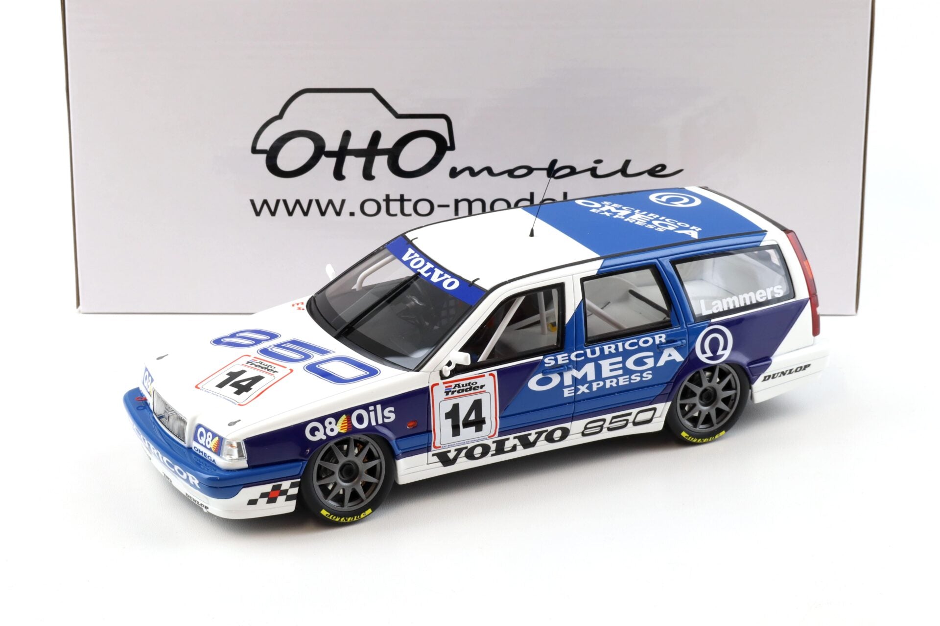 Otto 1994 Volvo 850 Sport Wagon BTCC White and Blue 1:18 – STM Diecast