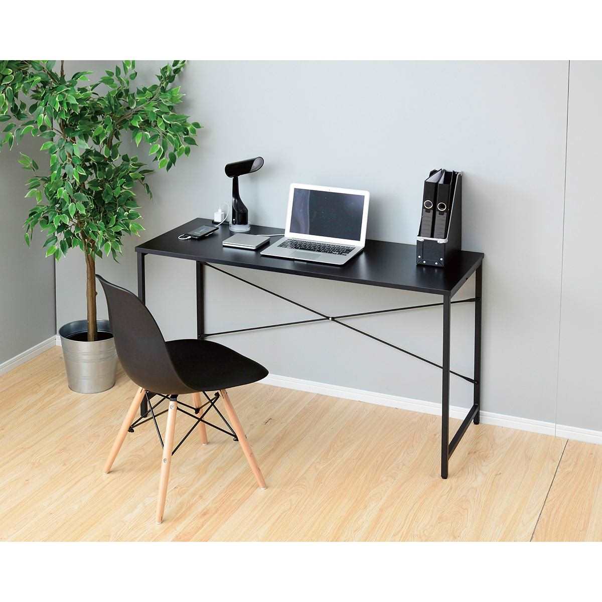 シンプルワークデスク 2口コンセント付き 幅80cm