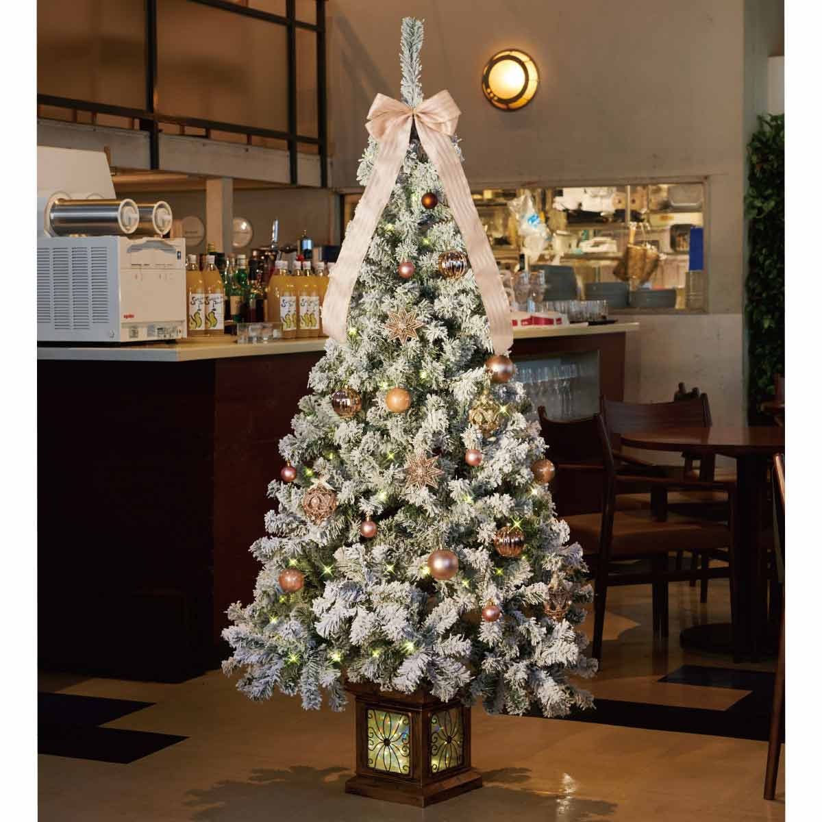 ポットライトクリスマスツリー スノー ［ストエキオリジナル］ 高さ150