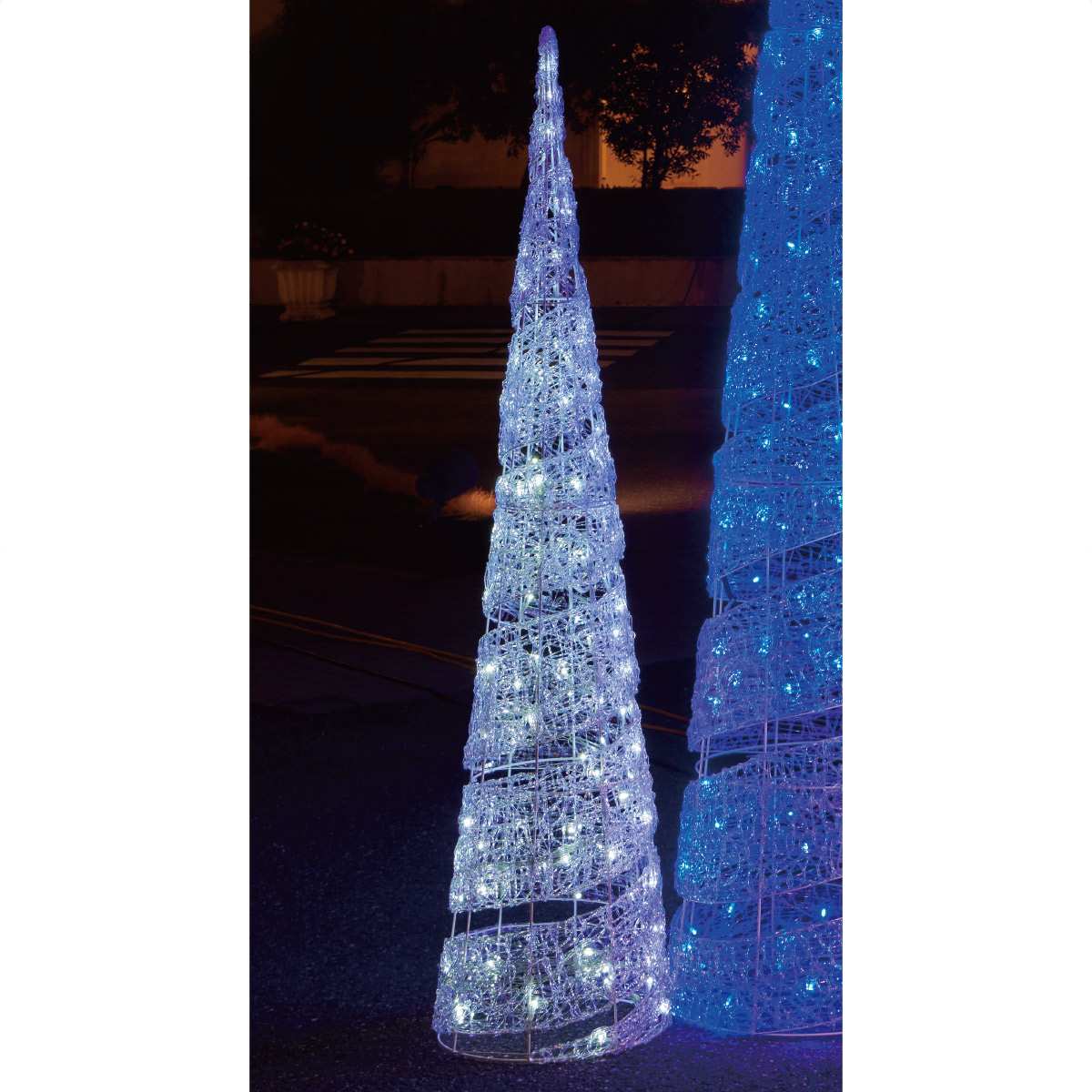 LEDスパイラルライト クリスマスツリー 150cm ホワイト