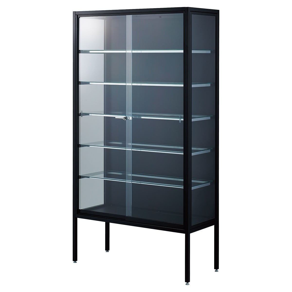 ラテラルショーケースブラック 幅90×高さ180cm パネル：ブラック