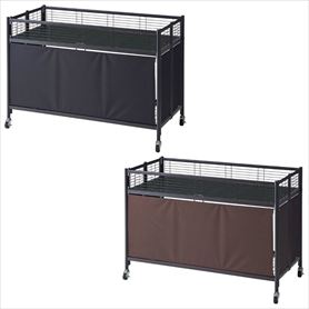 中折れワゴン ネットタイプ ブラック〔ストエキオリジナル〕 幅90cm