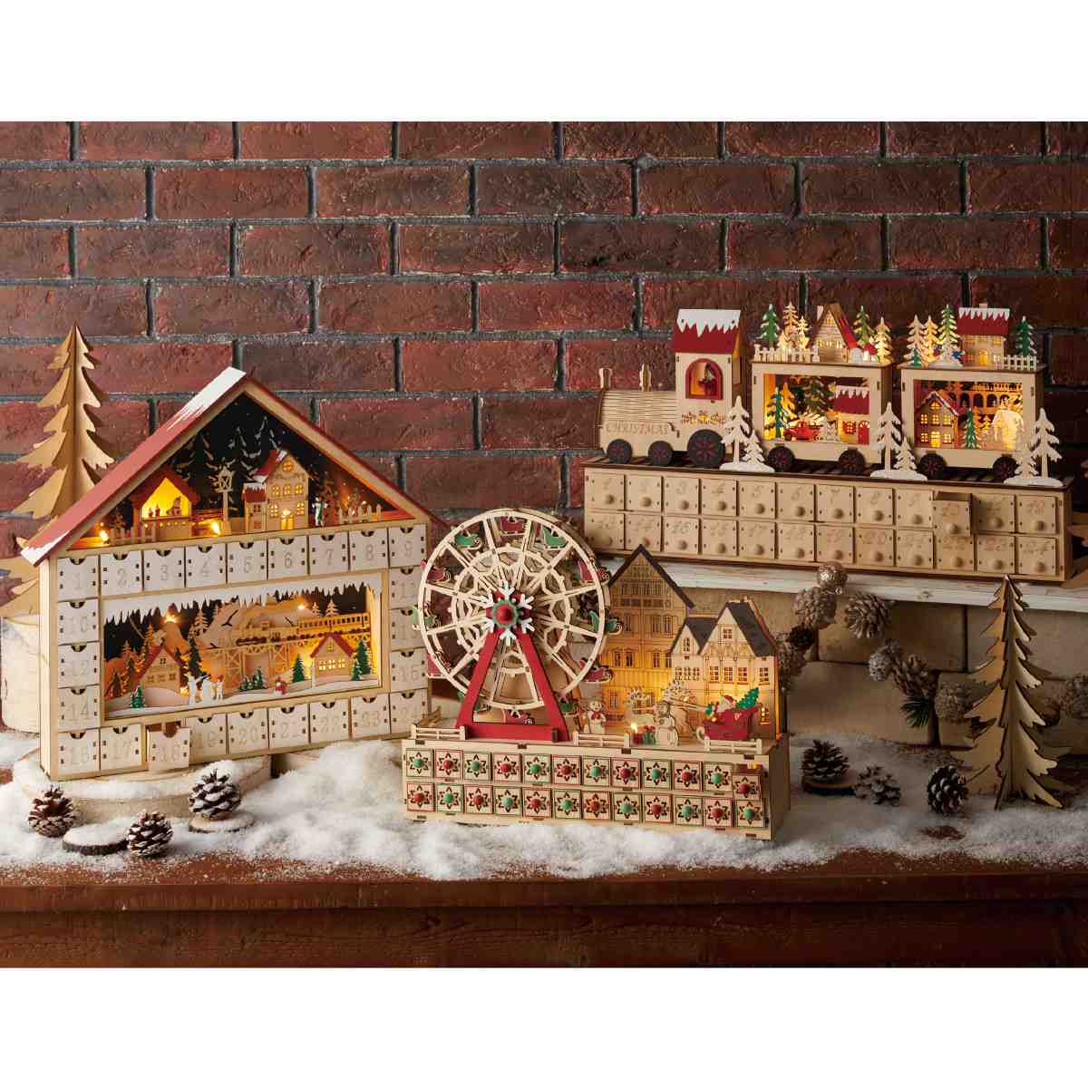 LED木製アドベントカレンダー ハウス