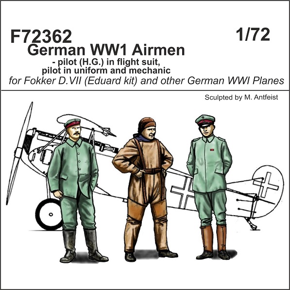 German WWI Airmen - 2 pilot + mechanic CMK F72362