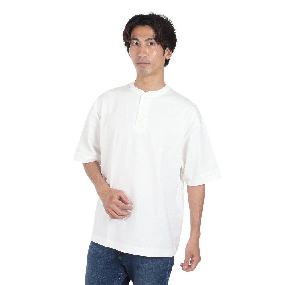 ヘルスニット（Healthknit）（メンズ）USAコットン ヘンリーネック