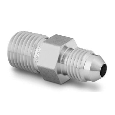 Stainless Steel Pipe Fitting, Adapter, 7/16-20 Male JIC Thread x 1