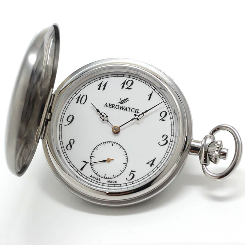 アエロ/AERO/ハンターケース/シルバーカラー/55824AA03/手巻き式 懐中