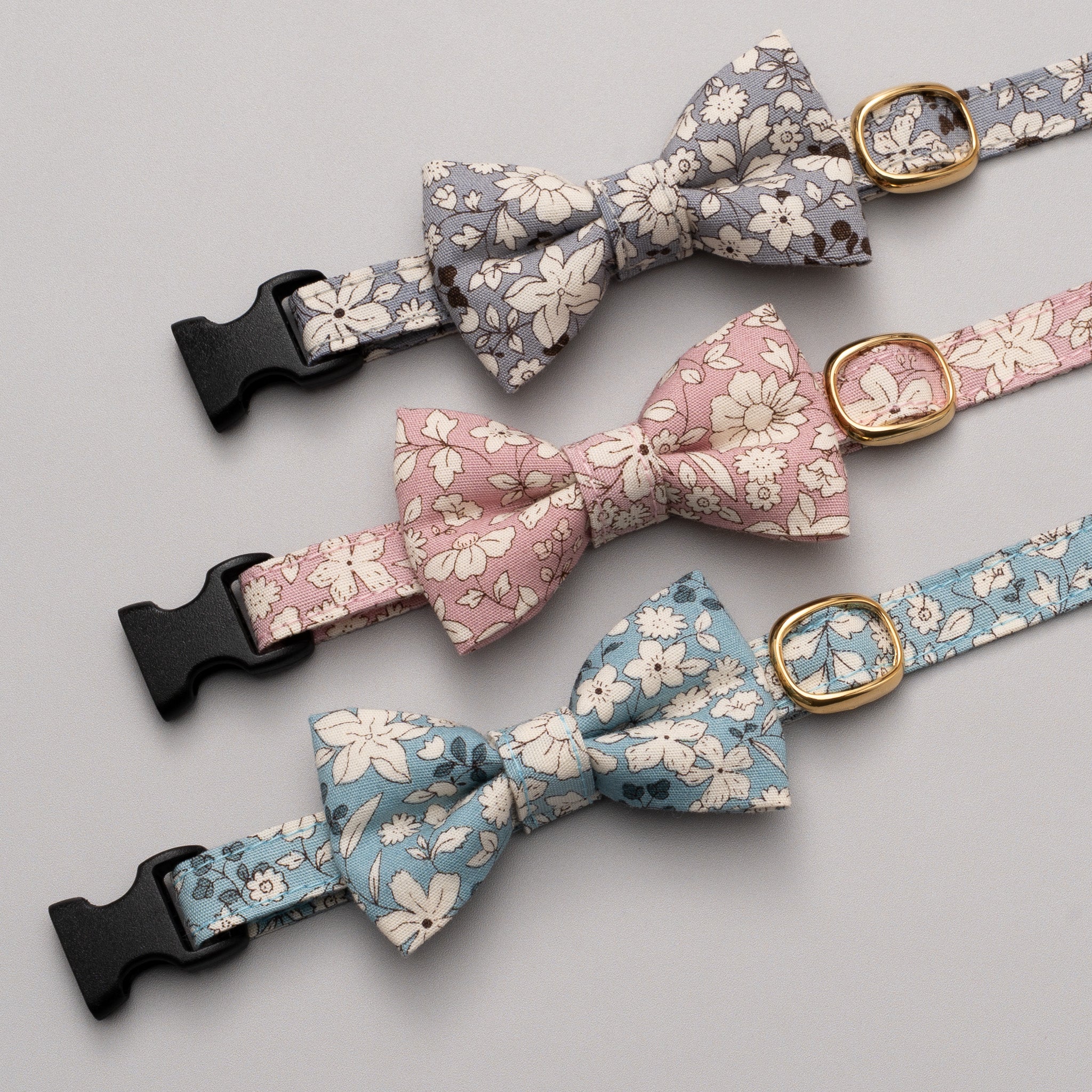 リボン付き猫首輪 シャン・ド・フルール ピンク｜ぽぽねこ公式