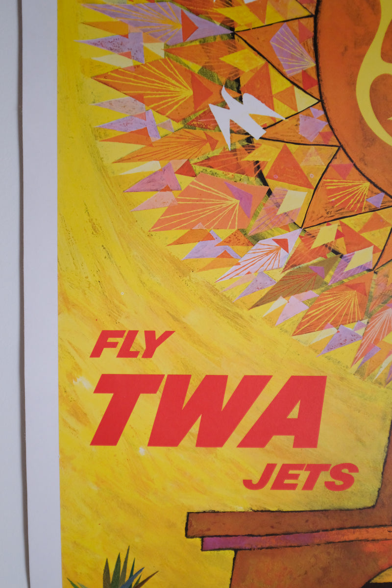 Vintage 1950s TWA Los Angeles Poster by David Klein (Large
