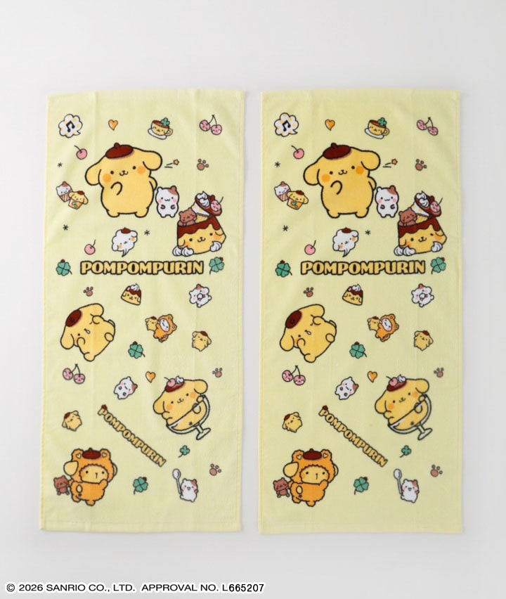 サンリオキャラクターズ】（ポムポムプリン）（2枚組）フェイスタオル
