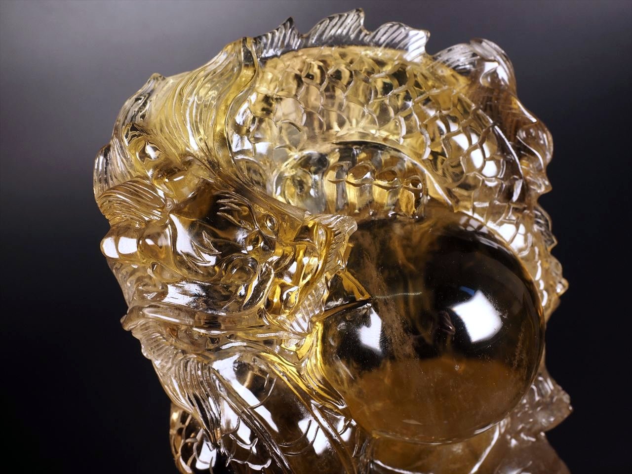 ◇至高の逸品!!◇極上超透明シトリン【黄水晶】◇大吉開運！玉持ち龍神