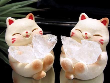 ◇笑顔が福を呼ぶ！猫陶器オブジェ◇商売繁盛や良縁！身近な福を招いて