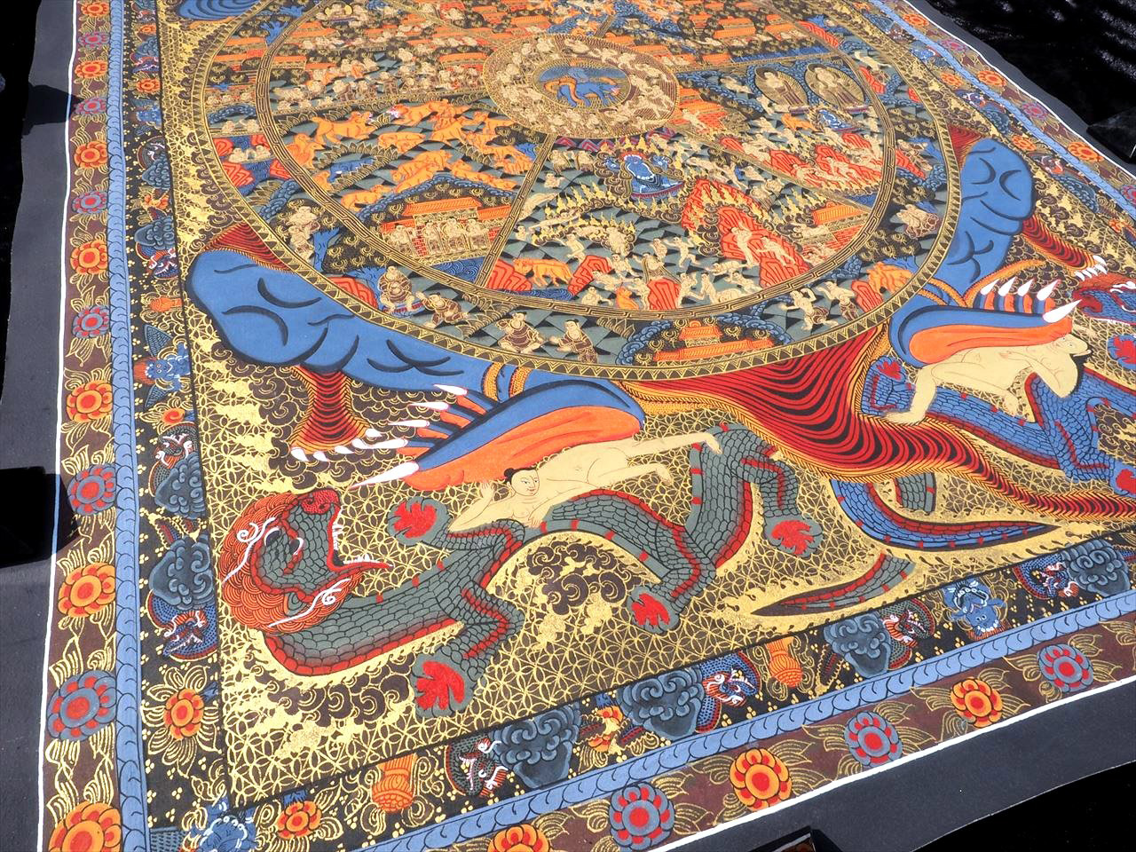 ◇現地より直送！職人による肉筆◇貴重な本物・曼荼羅（マンダラ