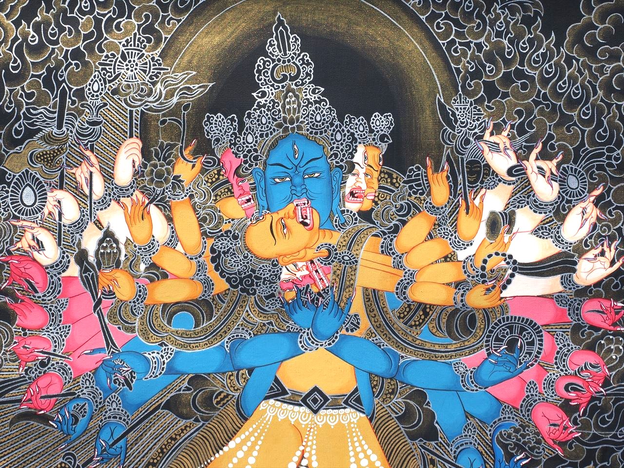 ◇現地より直送！職人による肉筆◇貴重な本物・曼荼羅（マンダラ