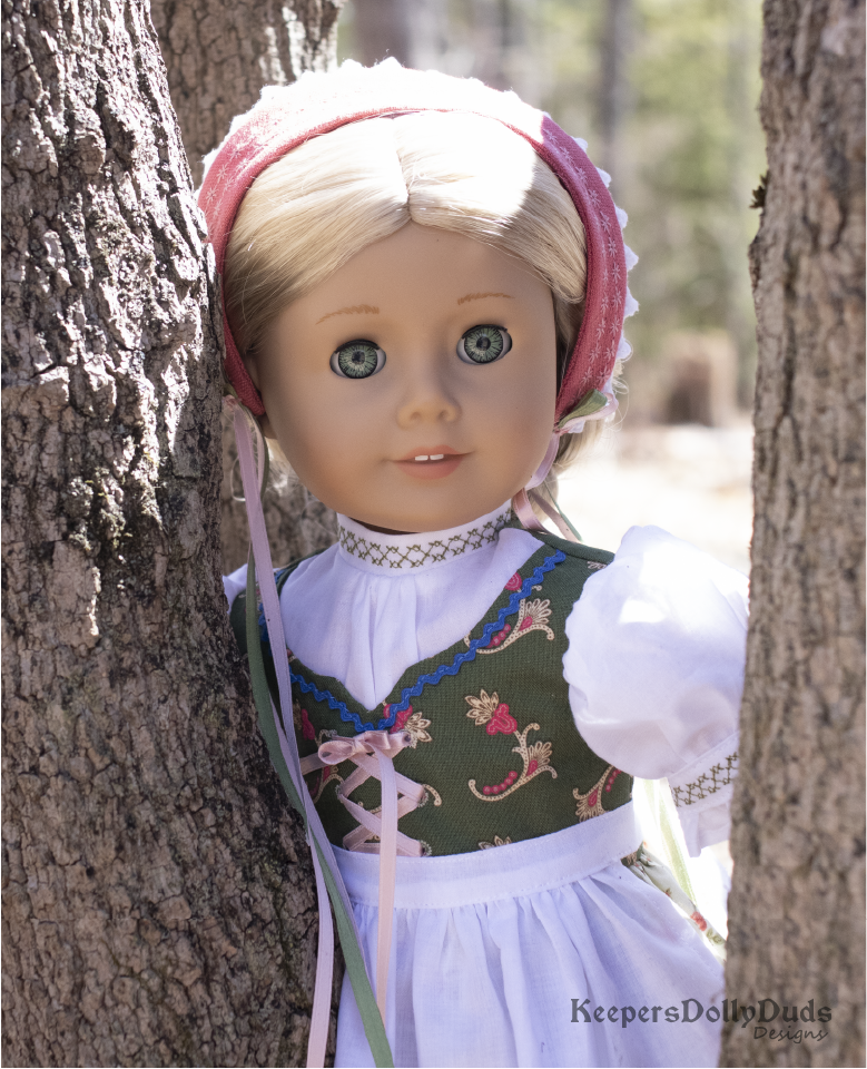 Keepers Dolly Duds Spring Dirndl 18 inch Doll Clothes PDF Pattern