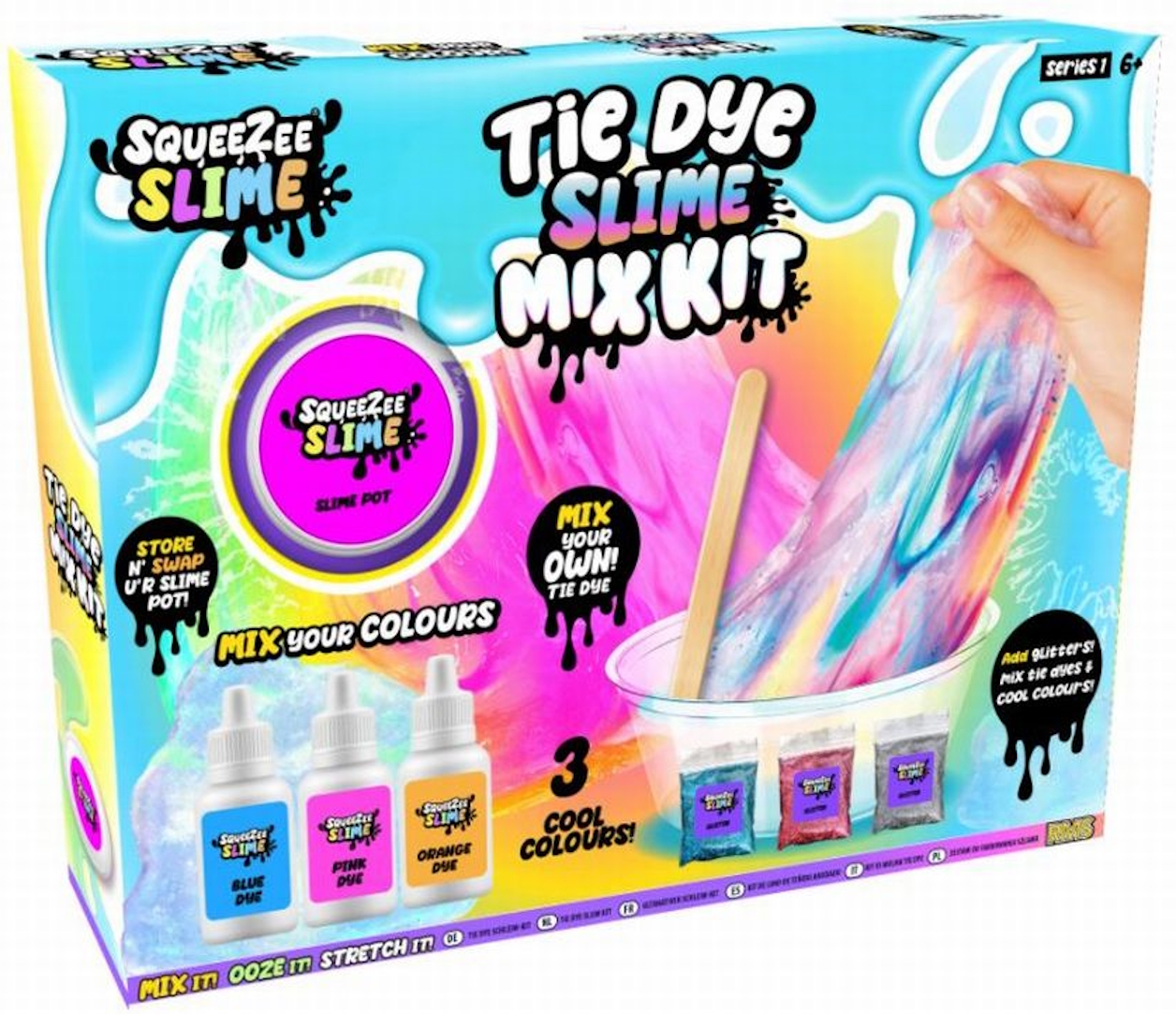 Tie Dye Slime Mix Kit DIY Make Your Own Colourful Glitter Slimes