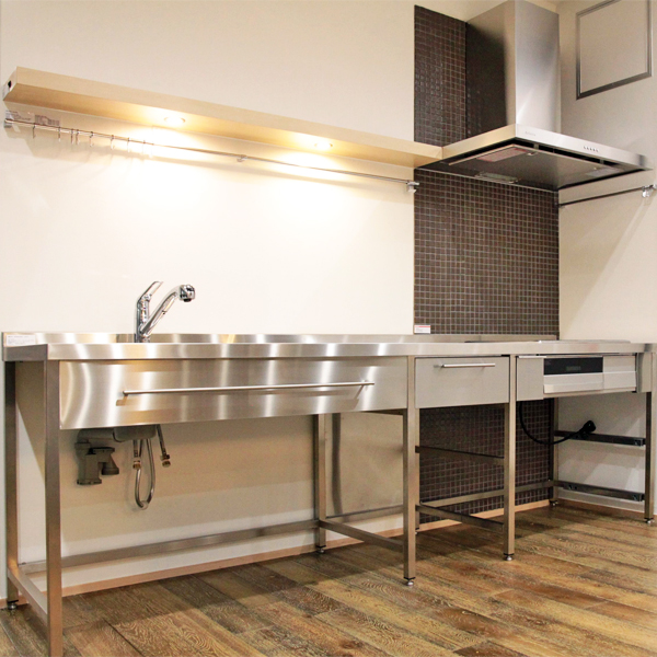 ステンレスフレームキッチン W2700×D650 | KB-KC005-05-G078