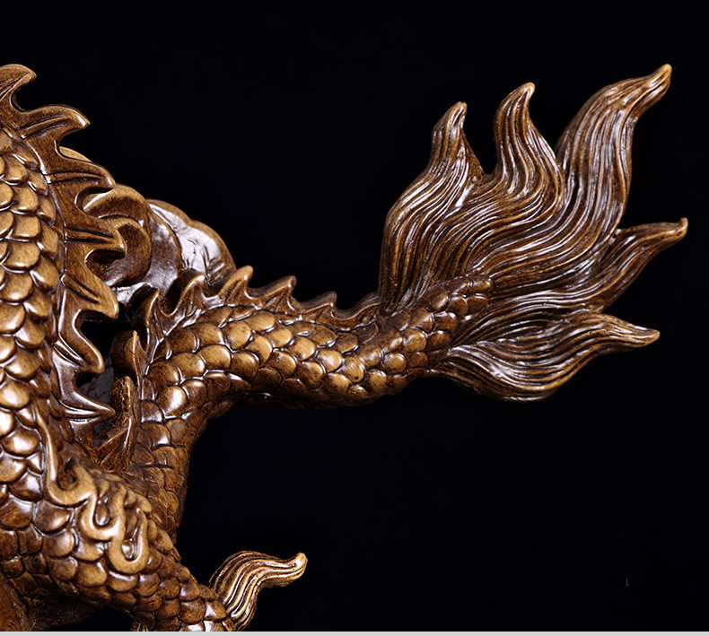 楽天市場】龍彫刻精工オフィス装飾風水祥龍置物テ 一工芸品事務所置物