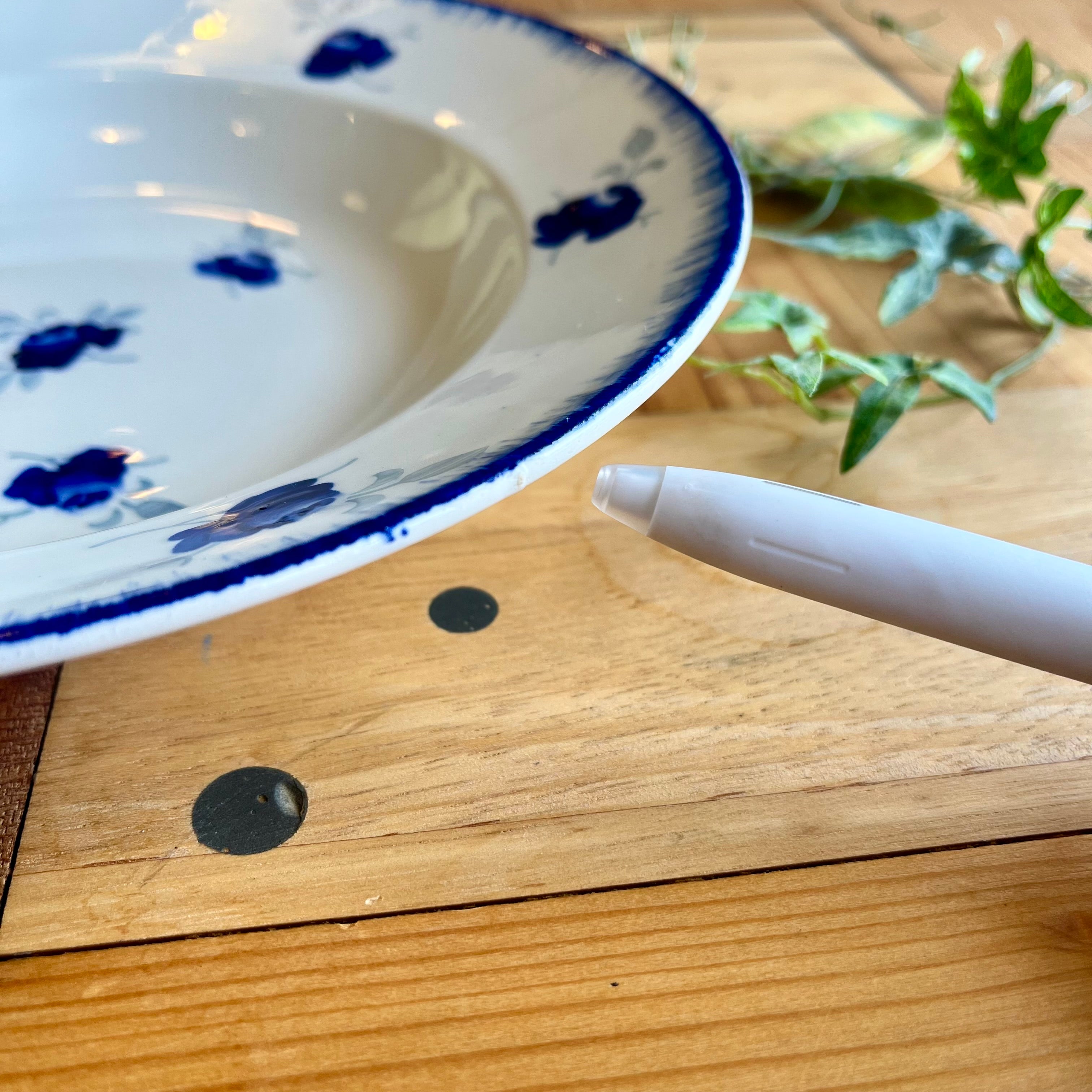 リュネヴィル / Luneville スープ皿 フランス アンティーク 中古 藍色