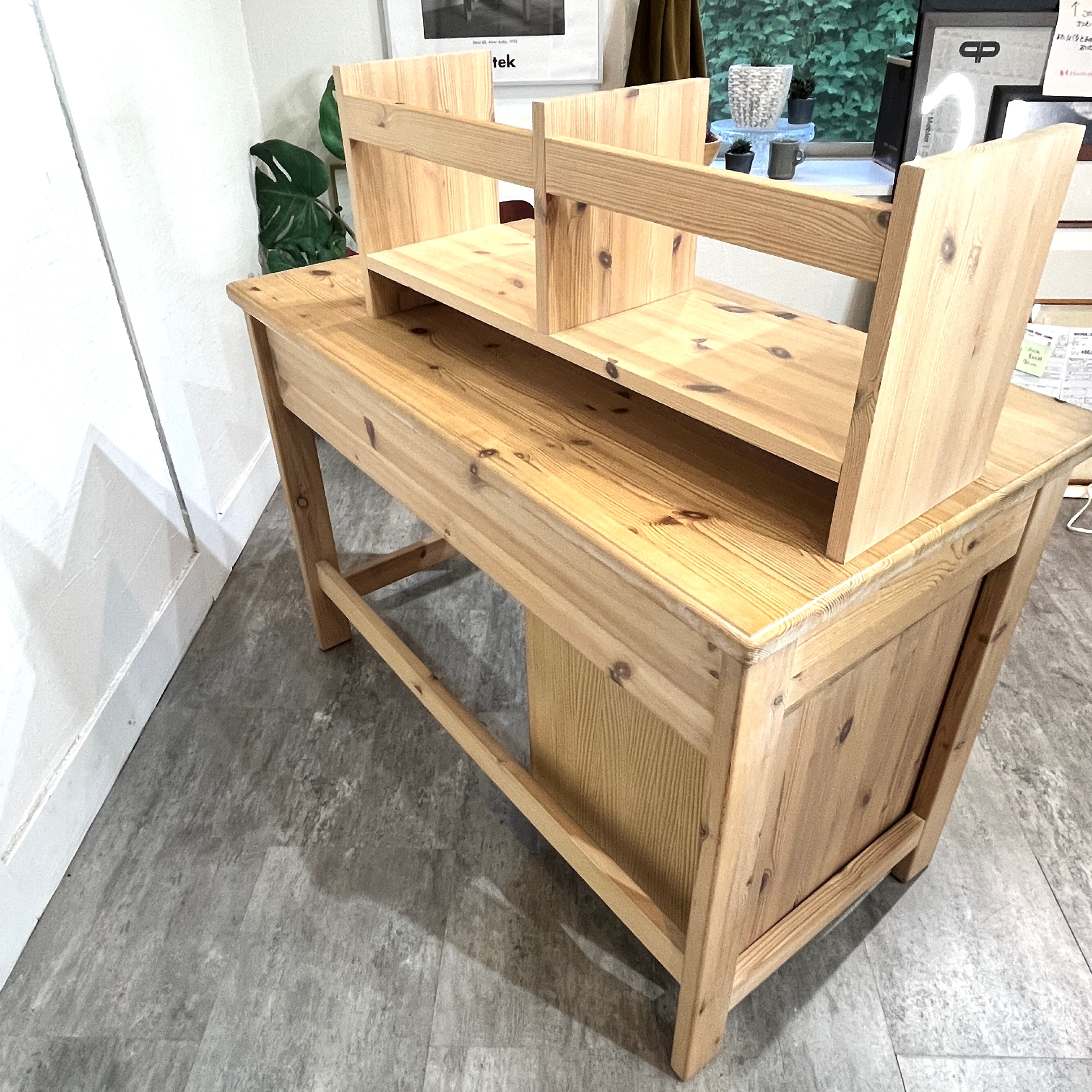 シャルドネ / CHARDONNAY パイン材 デスク本棚 ワゴン付き 中古 学習机