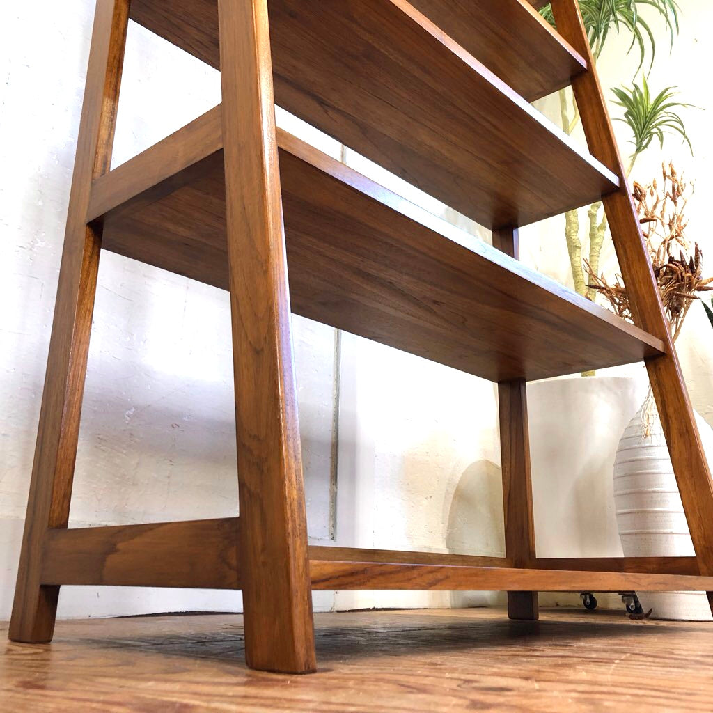 チーク無垢材 ディスプレイラック オープンシェルフ 飾り棚 中古 子供