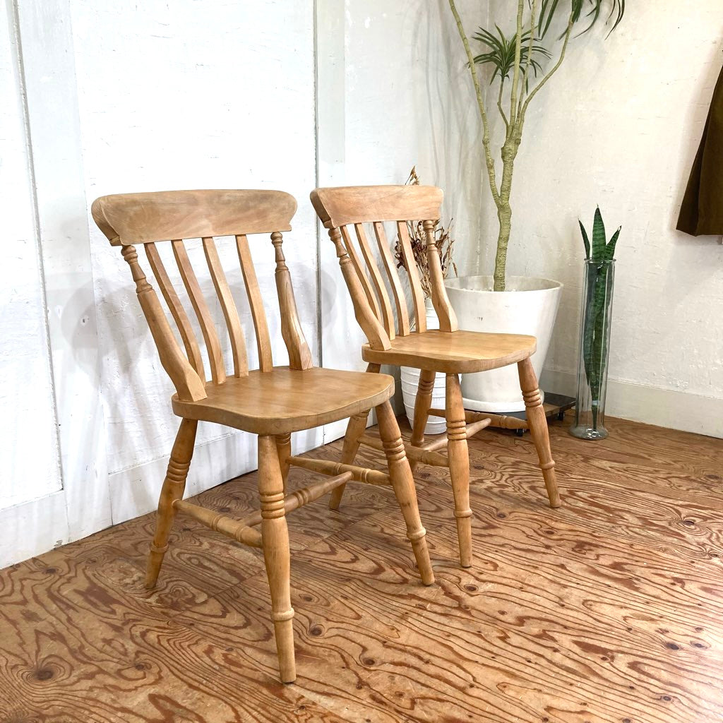 スラットバックチェア ウィンザーチェア ダイニングチェア ビーチ無垢