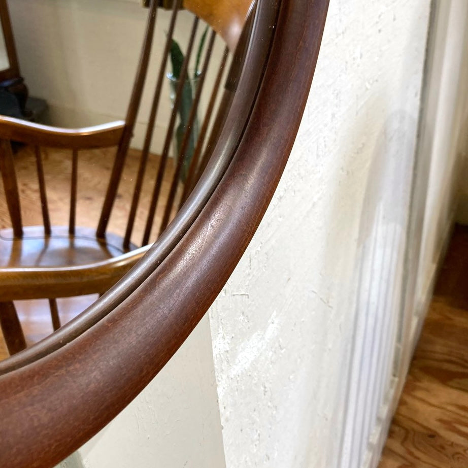 秋田木工 ウォールミラー 柳宗理 小判型 小 鏡 曲木 中古 シンプル 和