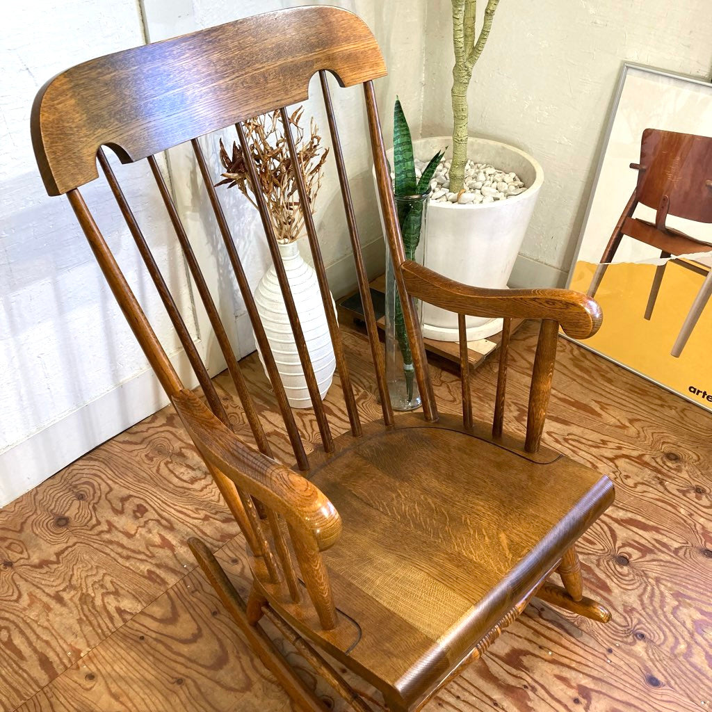 飛騨産業 / HIDA 穂高 ロッキングチェア キツツキマーク 中古 揺れ椅子