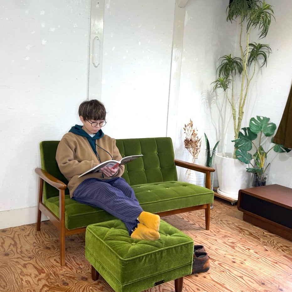 カリモク60 / karimoku60 オットマン モケットグリーン スツール