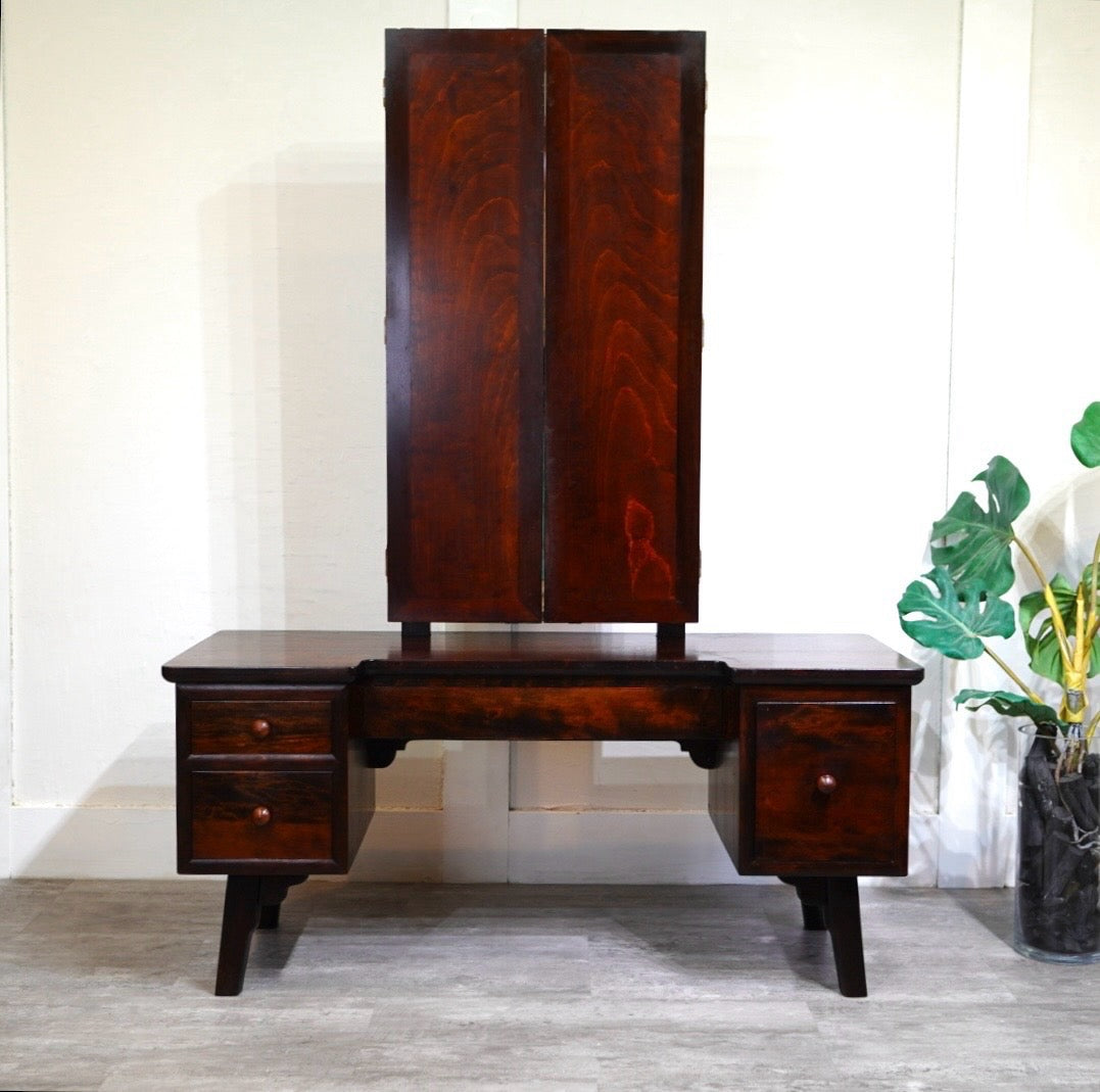 松本民芸家具 角型三面鏡 ミラー 中古 本棚 古民家 和風 松民 高級家具