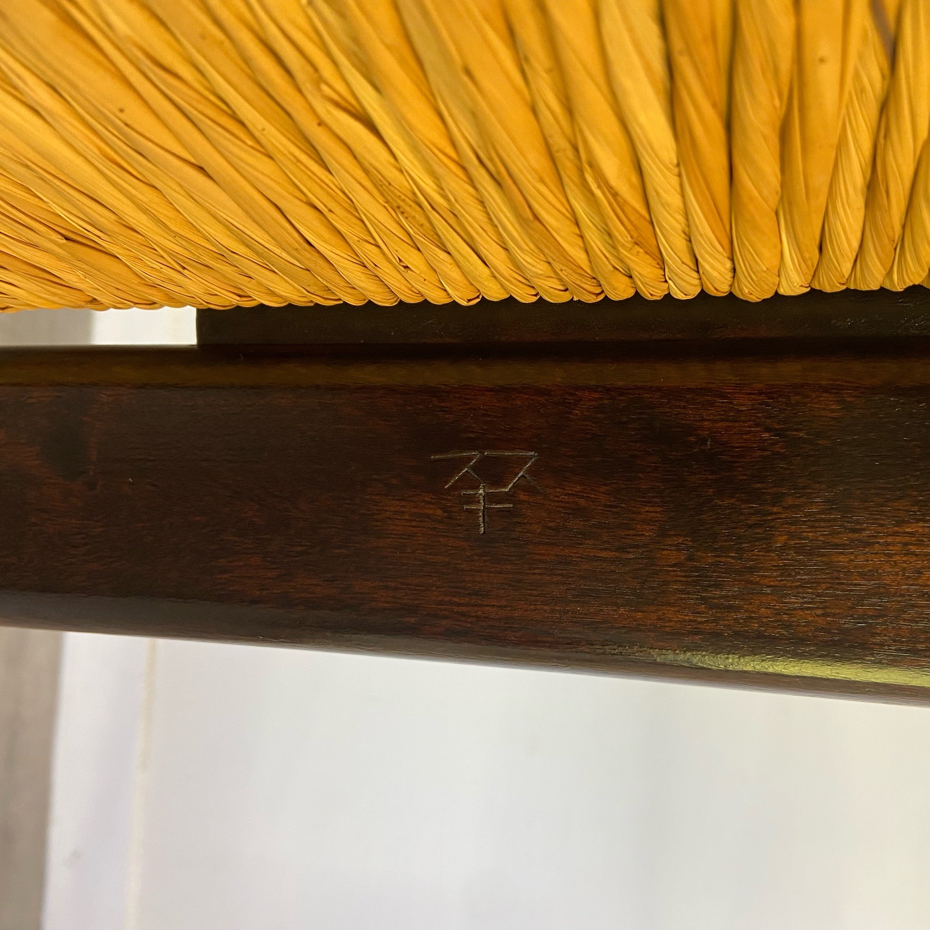 松本民芸家具 ラッシチェア #77型 曲肘椅子 3P 中古 民藝 工芸 机