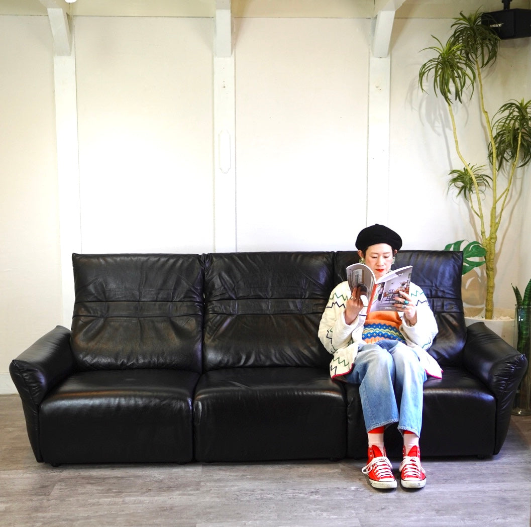 フクラ / HUKLA リストン コンビネーション ソファ 3人掛け 3P 本革