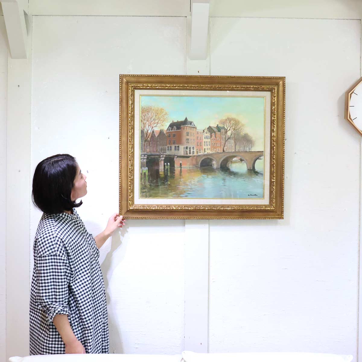 マルセル・ケルヴェラ / Marcel Kervella レギュラー運河 油彩 油絵