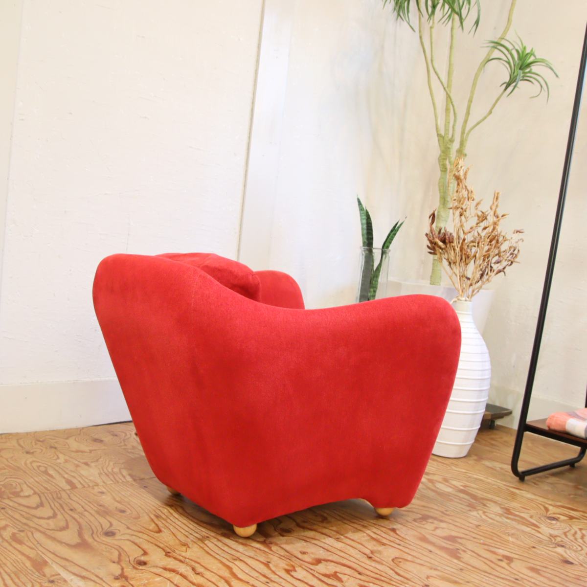 イデー / IDEE ミニミラーアームチェア コロンとしたミニソファ 赤 中古