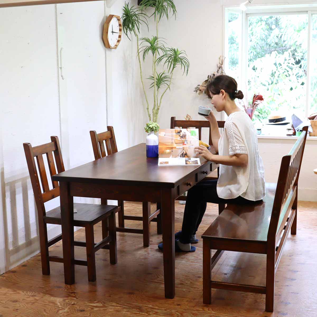 アンファン / enfant ベンチ 【大】カントリーベンチ チェア パイン材 中古