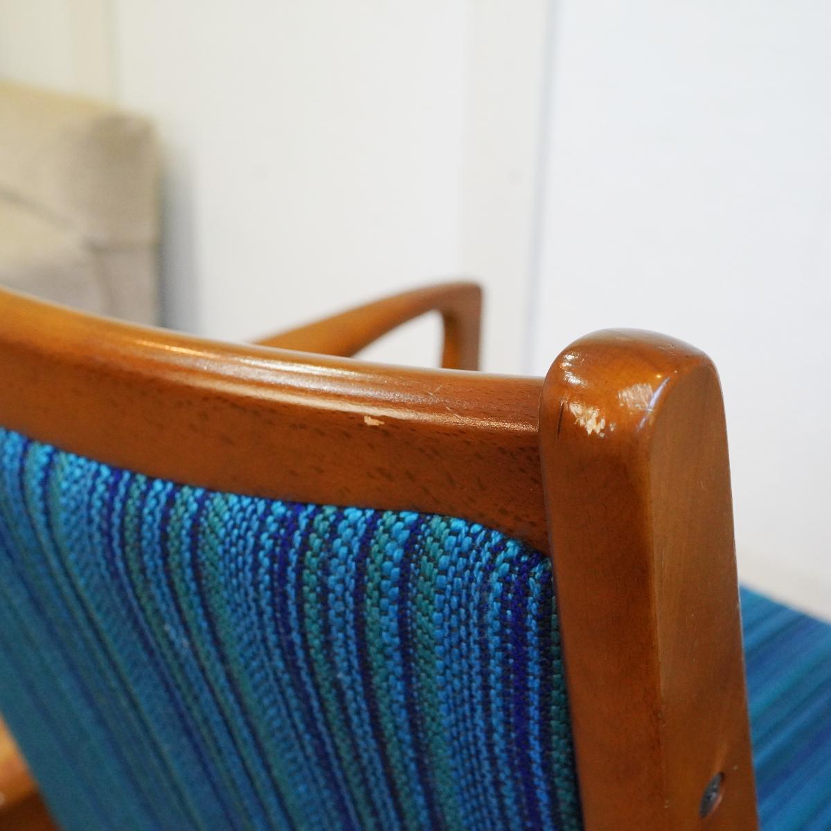 カリモク / karimoku アームチェア【2】ブルー オールドカリモク