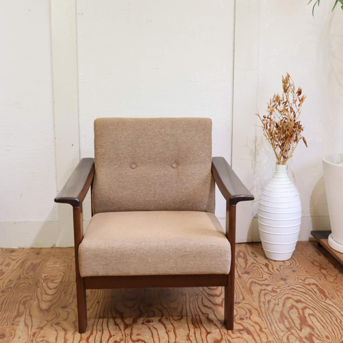 アームチェア 1Pソファ 【2】レトロ サンドベージュ ノスタルジック 古