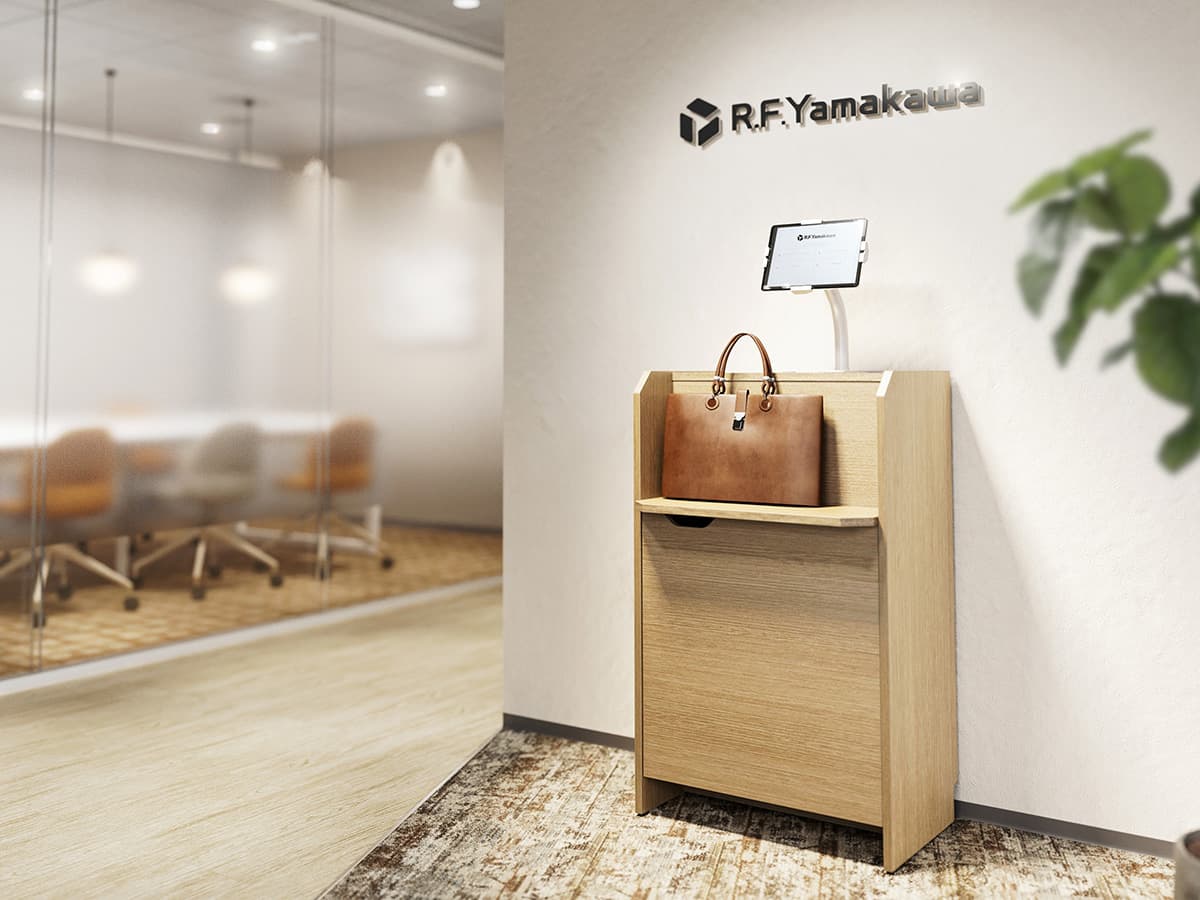 無人受付カウンター ウォルナット RFRCB-6047DM | オフィス