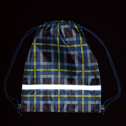 完売】オーバーチェック 反射付きナップサック｜バッグ｜在庫対応