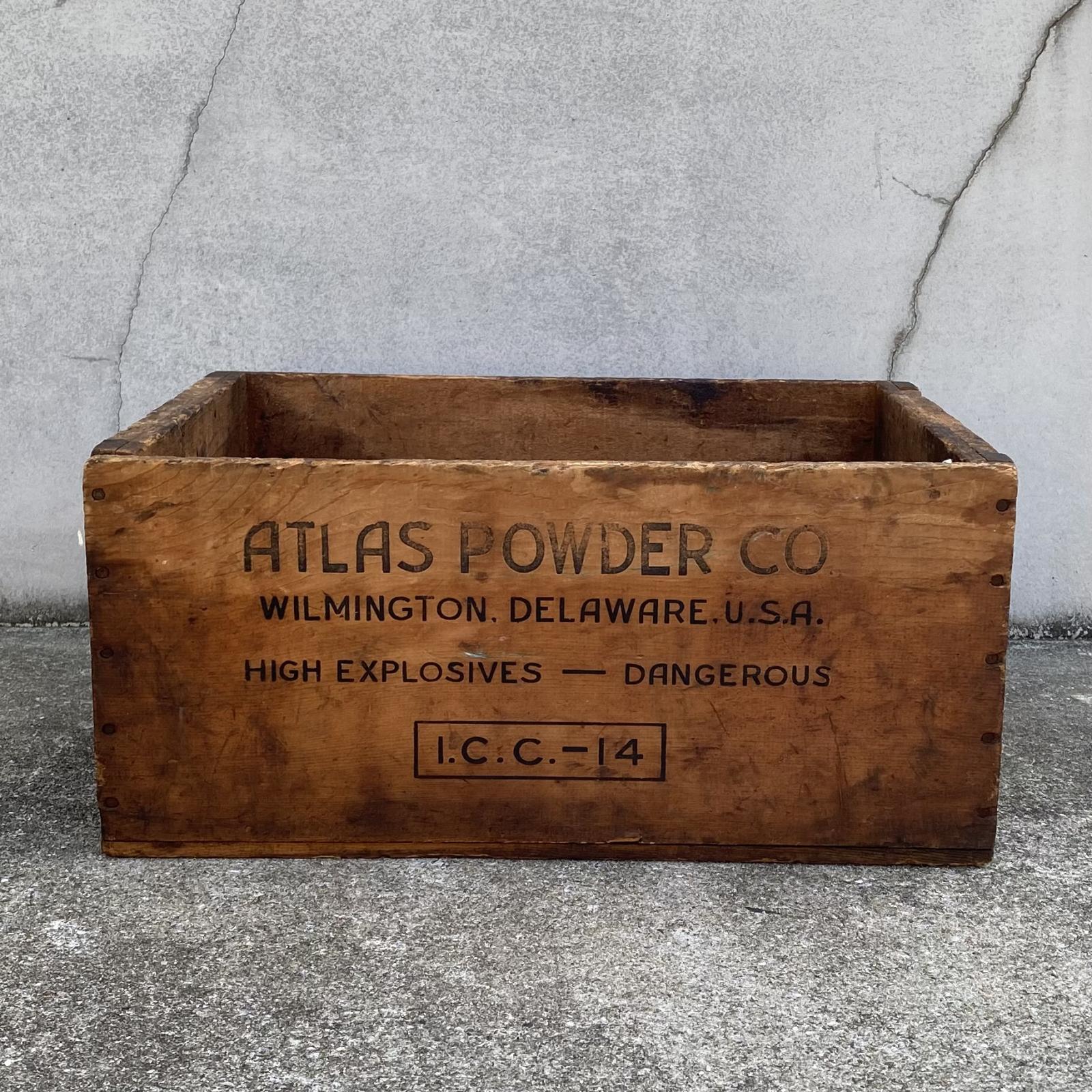VINTAGE ANTIQUE WOOD CRATE WOODEN BOX ATLAS POWDER CO