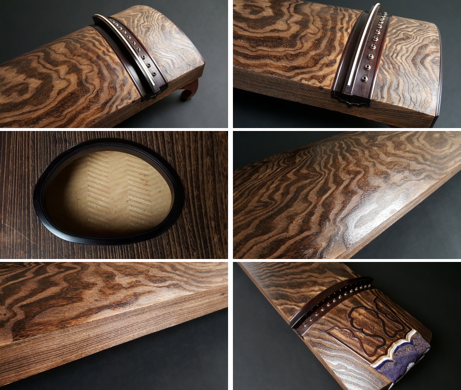 厳選中古品 琴）くり甲琴・玉縁紅木巻 WKT-TKOTO12【和楽器市場・本館】