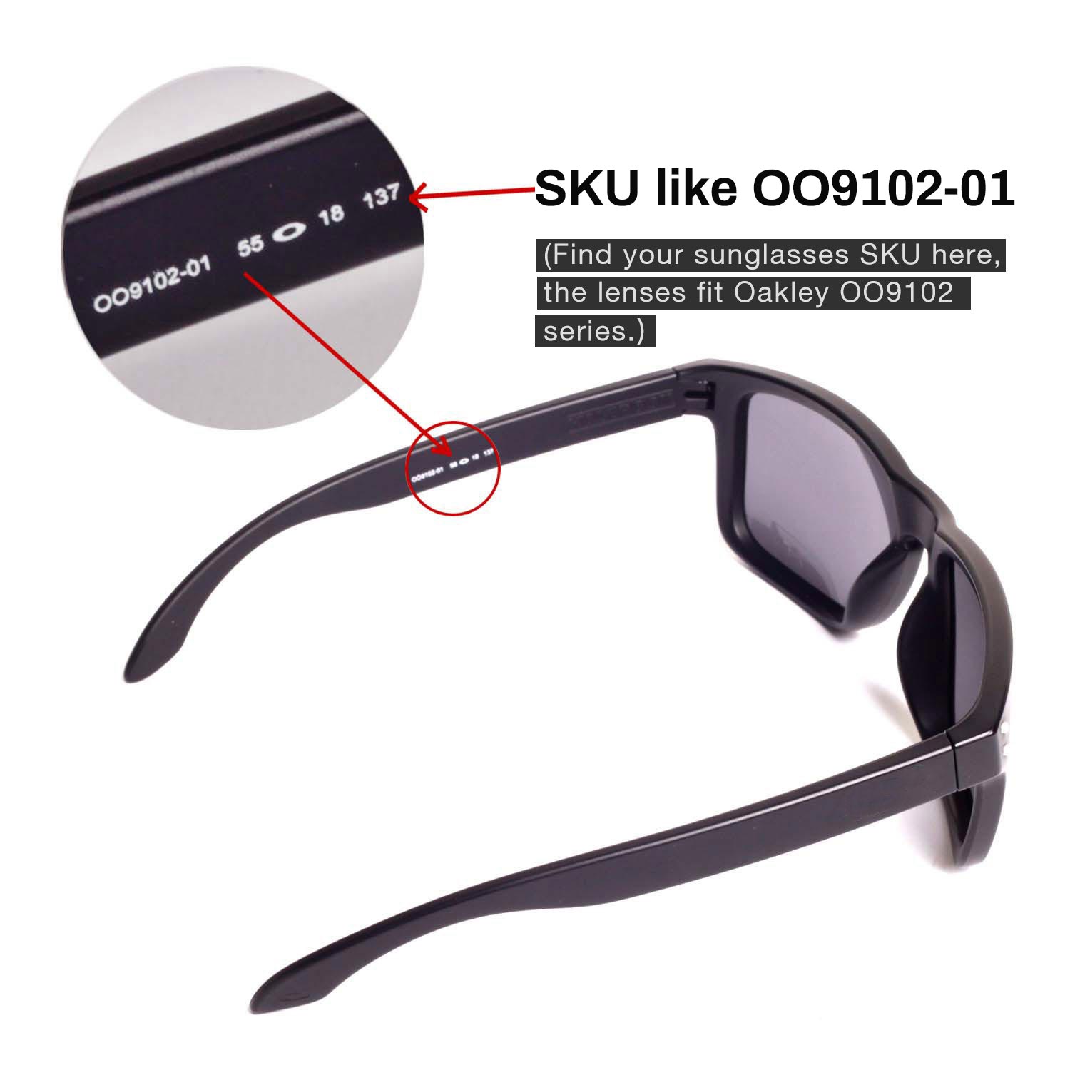 Walleva Replacement Lenses for Oakley Holbrook OO9102 Sunglasses